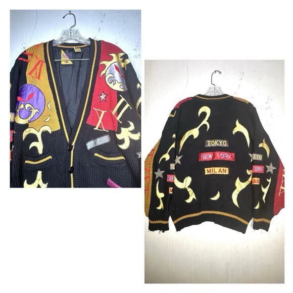 The Unbranded Brand Sweaters - Vintage International Index Graphic Time  Numeral Cardigan |‎ Tagged Size: M